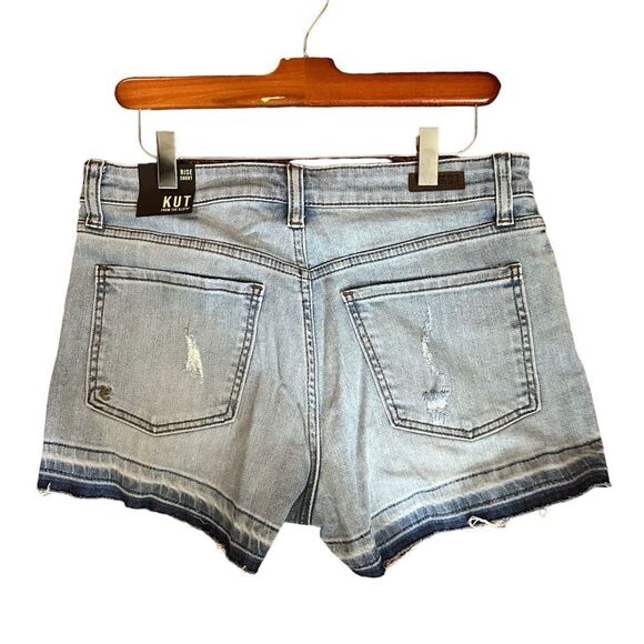 Kut from the Kloth High Rise Lightly Distressed Denim Shorts -‎ Size 6 - Picture 2 of 9